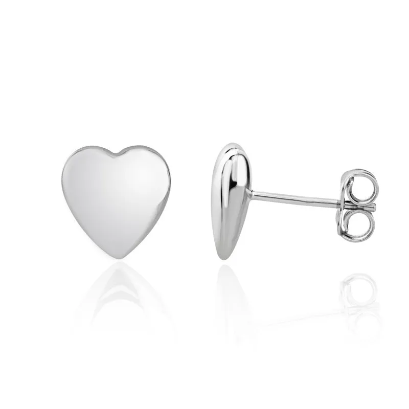 9ct White Gold 8.5mm Heart Stud Earrings sold by Jura Watches product image thumbnail 2