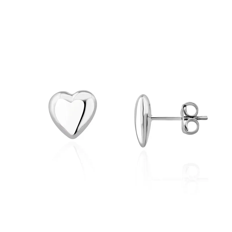 9ct White Gold 10mm Curved Heart Stud Earrings sold by Jura Watches product image thumbnail 2