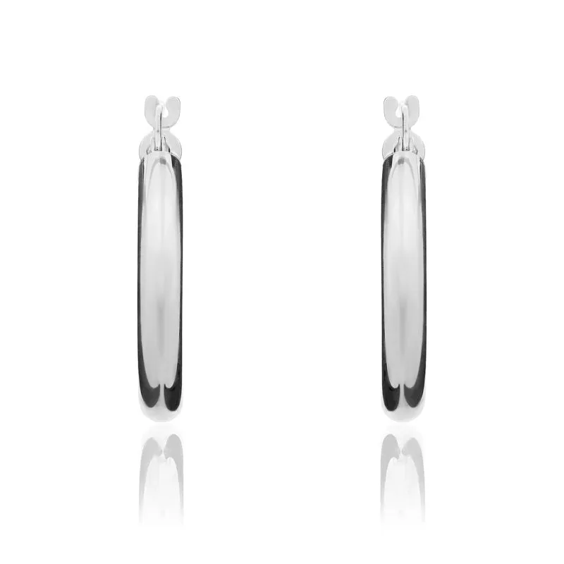 9ct White Gold 20.5mm Hoop Earrings sold by Jura Watches
