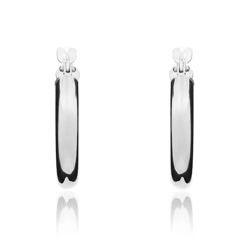 9ct White Gold 15mm Hoop Earrings sold by Jura Watches