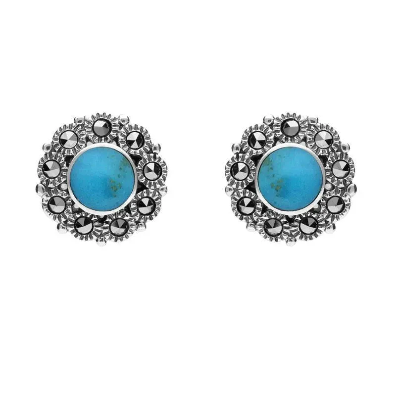 Sterling Silver Turquoise Marcasite Round Beaded Two Piece Set sold by Jura Watches product image thumbnail 3