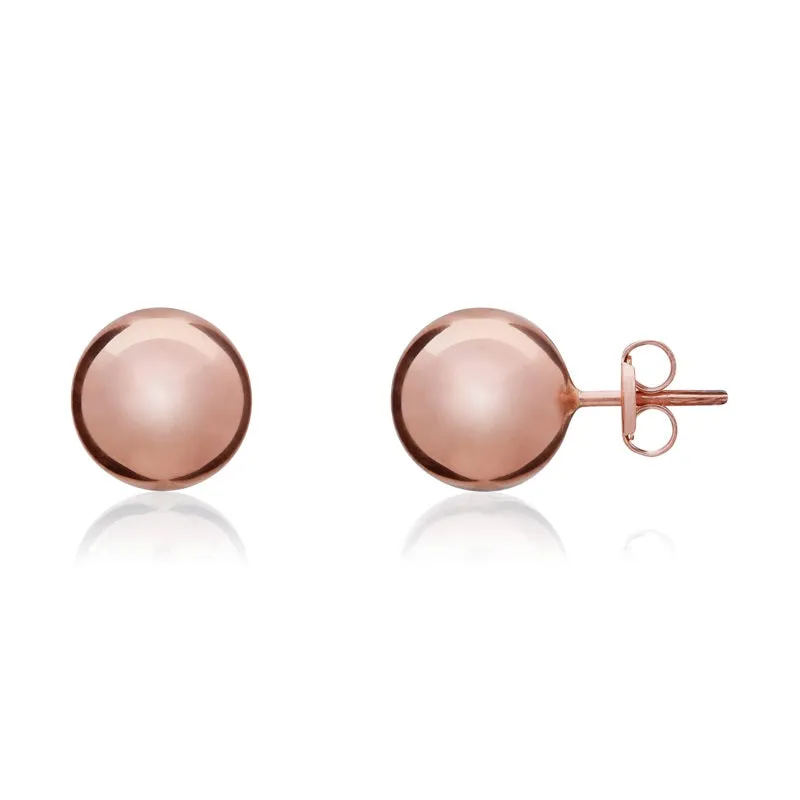 9ct Rose Gold 9mm Ball Stud Earrings sold by Jura Watches product image thumbnail 2