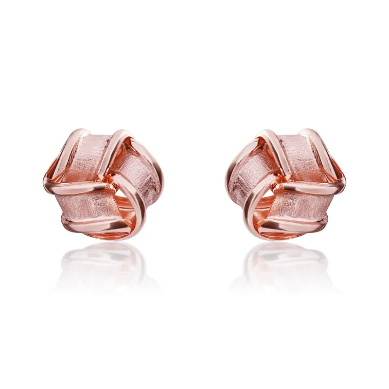 9ct Rose Gold 10mm Looped Knot Stud Earrings sold by Jura Watches