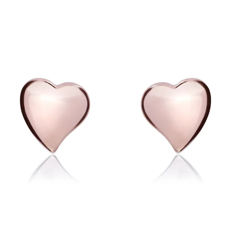 9ct Rose Gold 6mm Heart Stud Earrings sold by Jura Watches