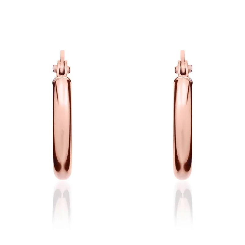 9ct Rose Gold 14mm Hoop Earrings sold by Jura Watches