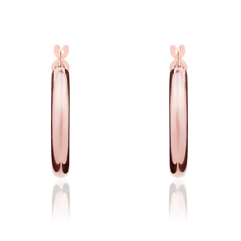 9ct Rose Gold 21mm Hoop Earrings sold by Jura Watches