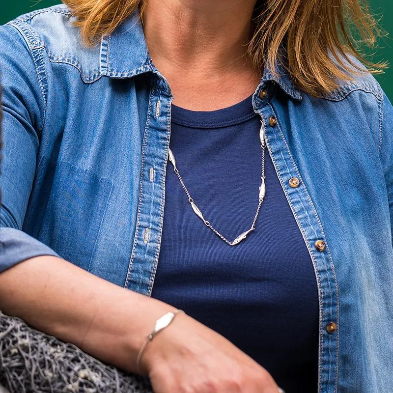 Sterling Silver Emma Stothard Silver Darling Five Fish Chain Necklace sold by Jura Watches product image thumbnail 4