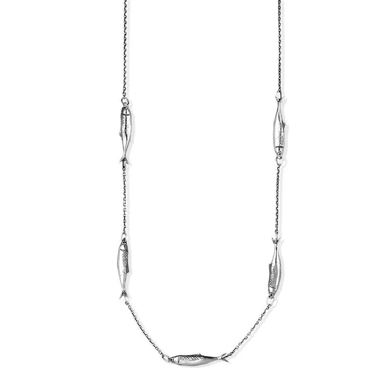 Sterling Silver Emma Stothard Silver Darling Five Fish Chain Necklace sold by Jura Watches