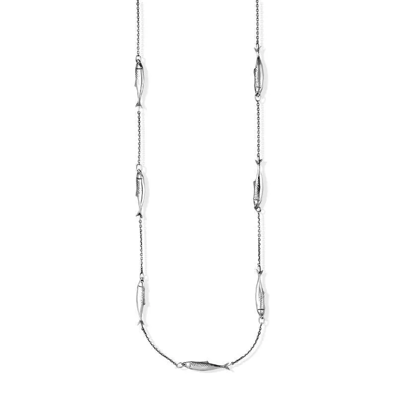 Sterling Silver Emma Stothard Silver Darling Seven Fish Chain Necklace sold by Jura Watches