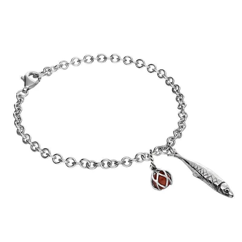 Sterling Silver Emma Stothard Silver Darling Amber Float Charm Bracelet sold by Jura Watches