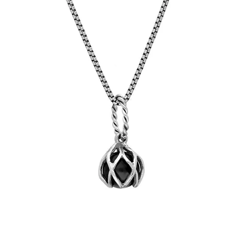 Sterling Silver Whitby Jet Emma Stothard Silver Darling 6mm Float Charm Necklace sold by Jura Watches