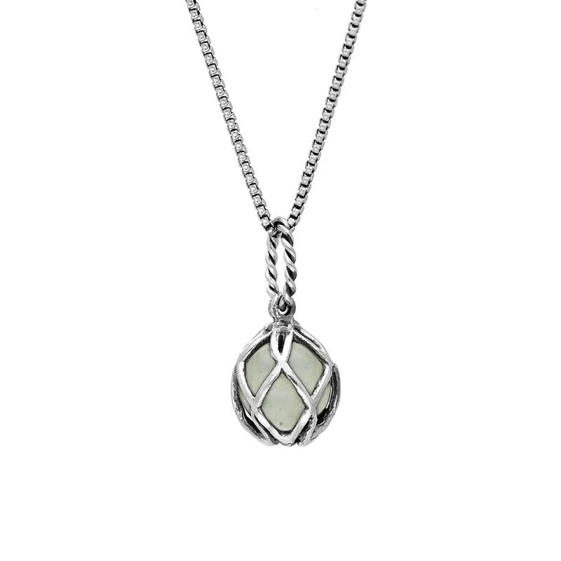 Sterling Silver Green Quartz Emma Stothard Silver Darling 8mm Float Charm Necklace sold by Jura Watches
