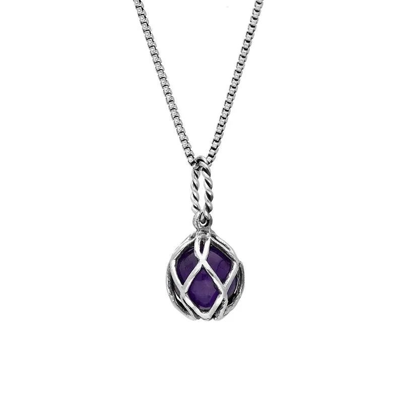 Sterling Silver Amethyst Emma Stothard Silver Darling 8mm Float Charm Necklace sold by Jura Watches