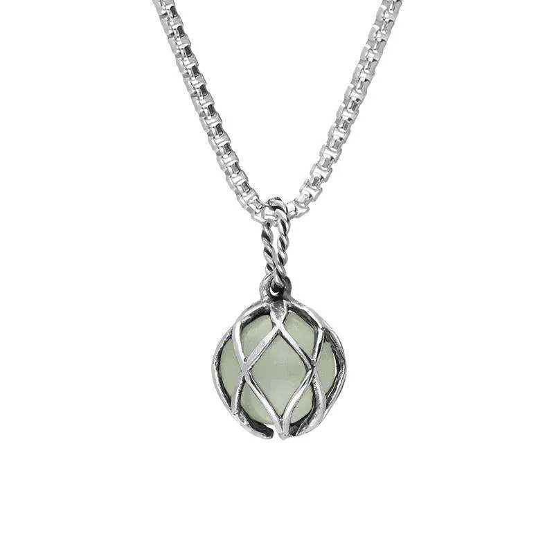 Sterling Silver Green Quartz Emma Stothard Silver Darling 10mm Float Charm Necklace sold by Jura Watches