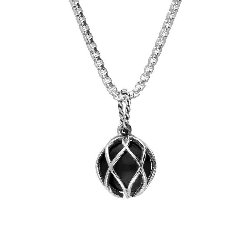 Sterling Silver Whitby Jet Emma Stothard Silver Darling 10mm Float Charm Necklace sold by Jura Watches