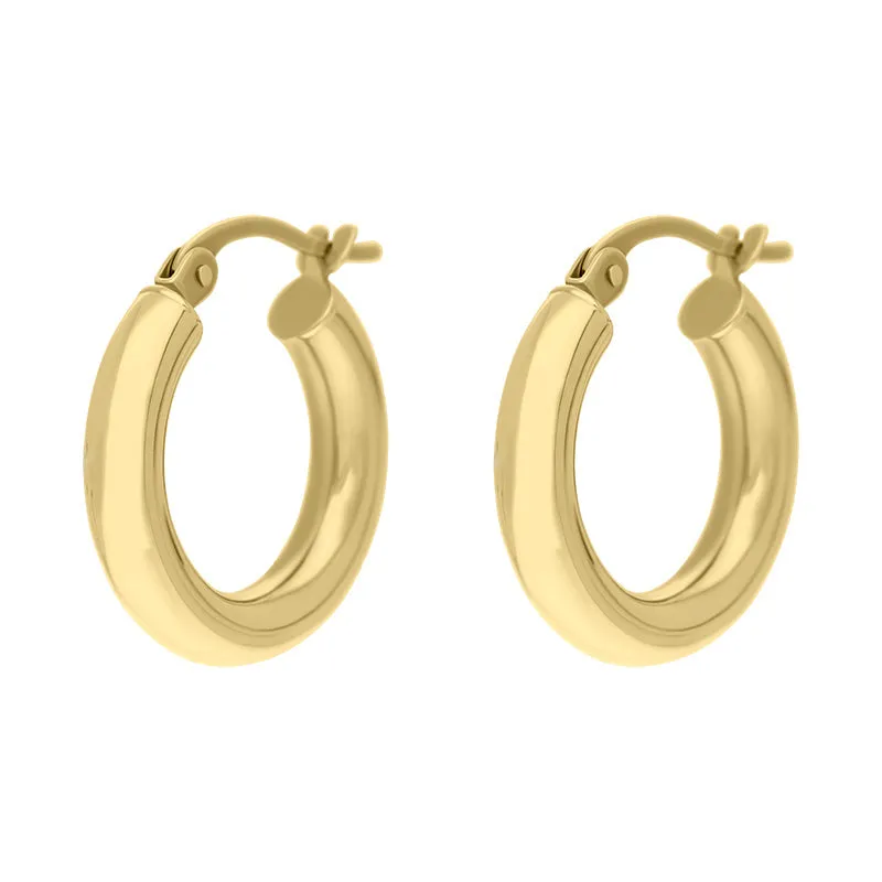 9ct Yellow Gold 15mm Hoop Earrings sold by Jura Watches