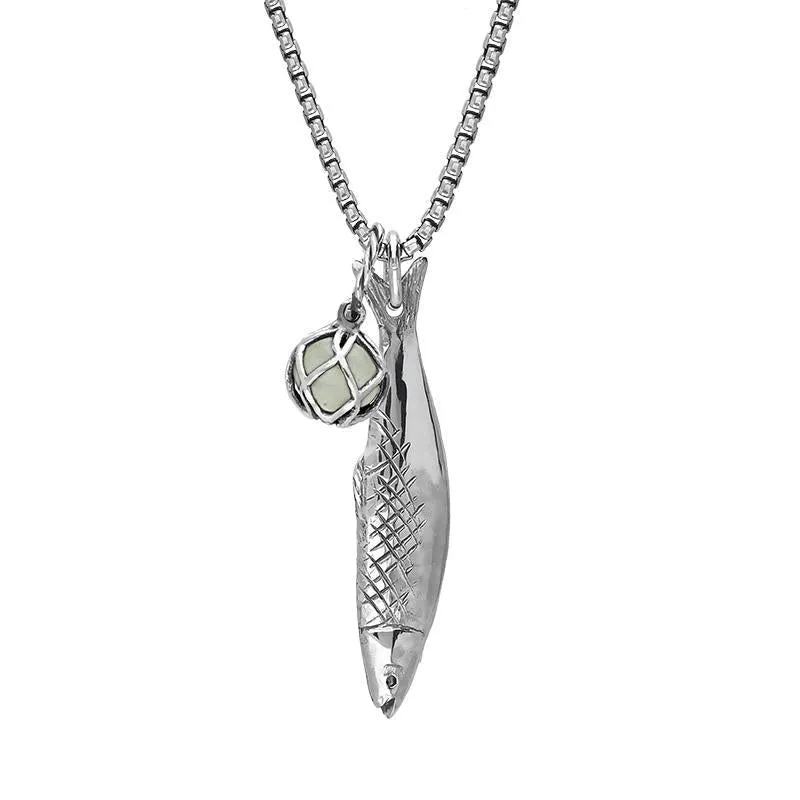 Sterling Silver Emma Stothard Silver Darling Green Quartz Float Small Charm Necklace sold by Jura Watches
