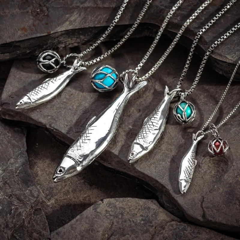 Sterling Silver Emma Stothard Silver Darling Turquoise Float Medium Charm Necklace sold by Jura Watches product image thumbnail 2