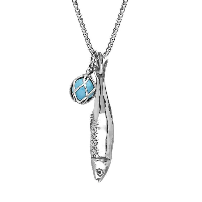 Sterling Silver Emma Stothard Silver Darling Turquoise Float Medium Charm Necklace sold by Jura Watches