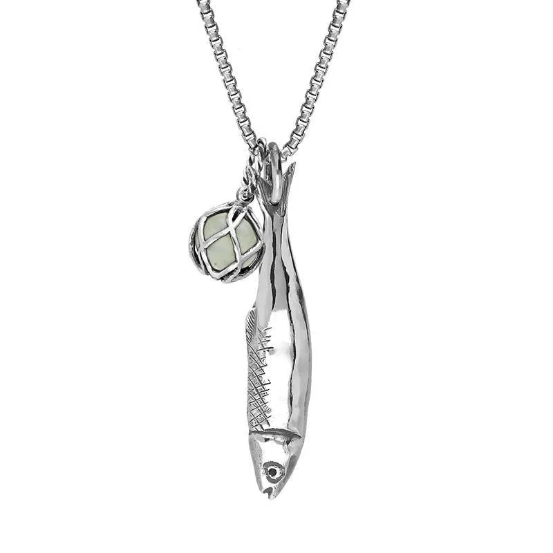 Sterling Silver Emma Stothard Silver Darling Green Quartz Float Medium Charm Necklace sold by Jura Watches