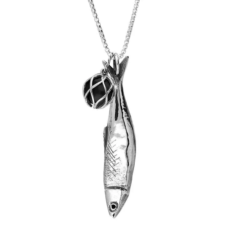 Sterling Silver Whitby Jet Emma Stothard Silver Darling Whitby Jet Float Charm Necklace sold by Jura Watches