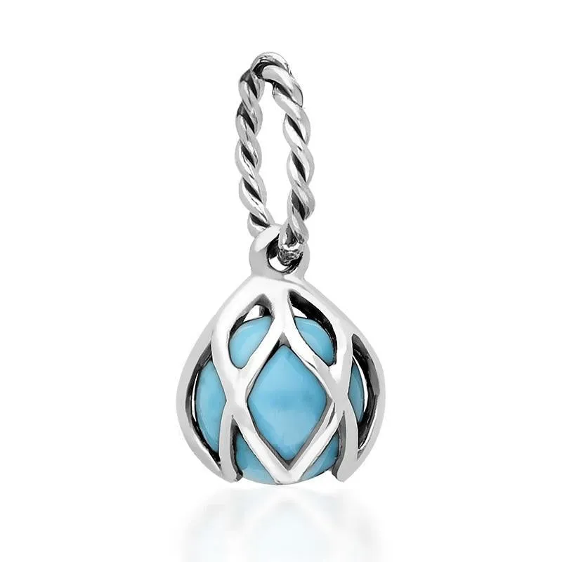 Sterling Silver Turquoise Emma Stothard Silver Darling 6mm Float Charm sold by Jura Watches