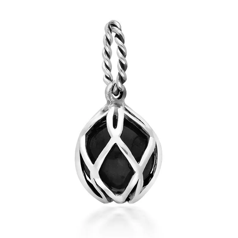 Sterling Silver Whitby Jet Emma Stothard Silver Darling 8mm Float Charm sold by Jura Watches
