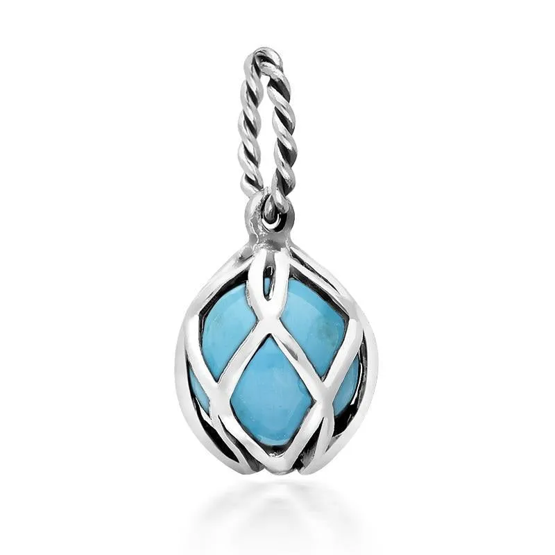 Sterling Silver Turquoise Emma Stothard Silver Darling 8mm Float Charm sold by Jura Watches