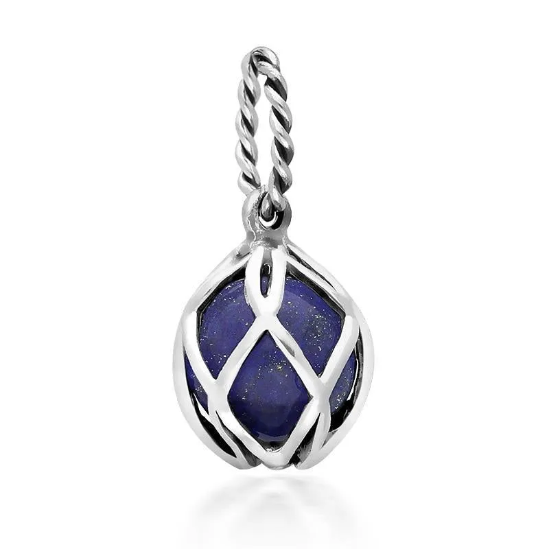 Sterling Silver Lapis Lazuli Emma Stothard Silver Darling 8mm Float Charm sold by Jura Watches