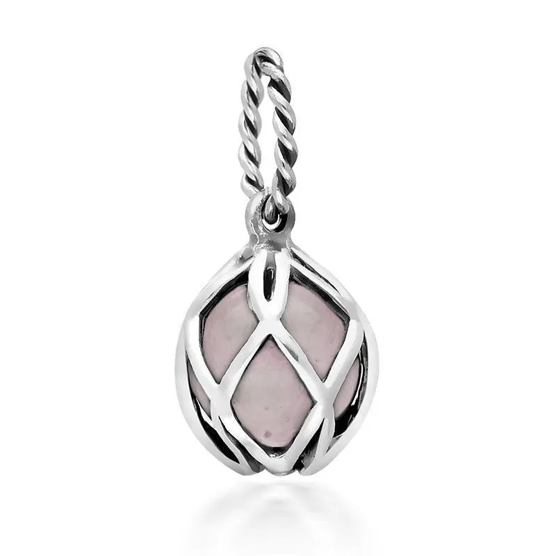 Sterling Silver Rose Quartz Emma Stothard Silver Darling 8mm Float Charm sold by Jura Watches