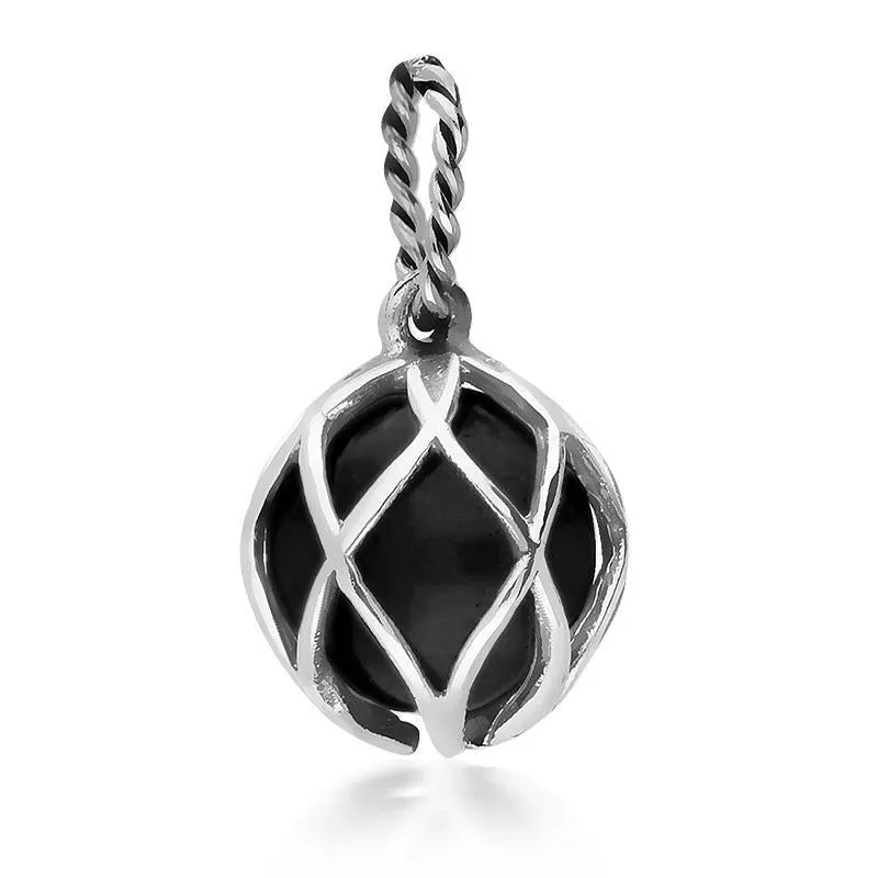 Sterling Silver Whitby Jet Emma Stothard Silver Darling 10mm Float Charm sold by Jura Watches