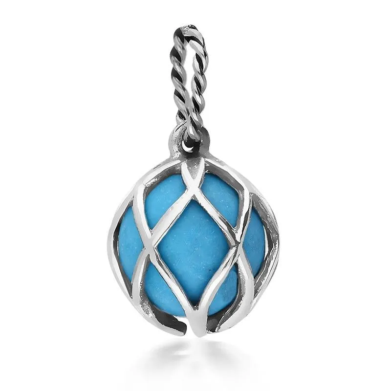 Sterling Silver Turquoise Emma Stothard Silver Darling 10mm Float Charm sold by Jura Watches