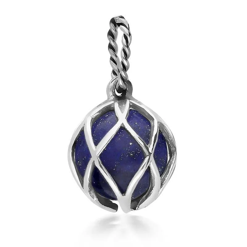 Sterling Silver Lapis Lazuli Emma Stothard Silver Darling 10mm Float Charm made by C.W. Sellors