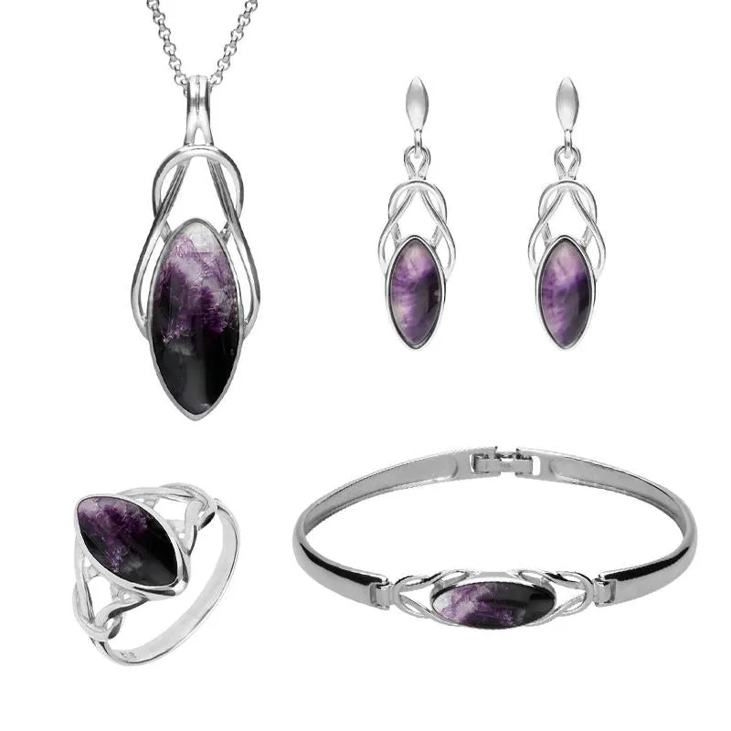 Sterling Silver Blue John Celtic Twist Piece Set sold by Jura Watches