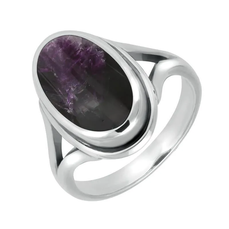 Sterling Silver Blue John Ribbed Oval Four Piece Set sold by Jura Watches product image thumbnail 2