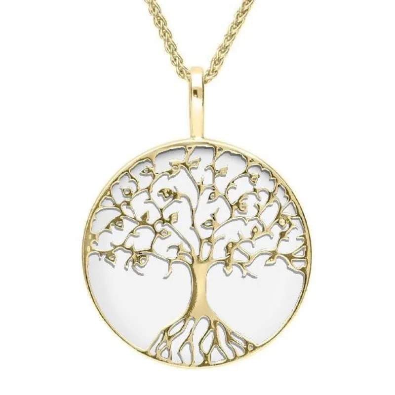 9ct Yellow Gold Bauxite Round Tree Of Life Necklace sold by Jura Watches