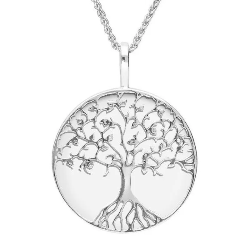 Sterling Silver Bauxite Round Tree Of Life Necklace sold by Jura Watches