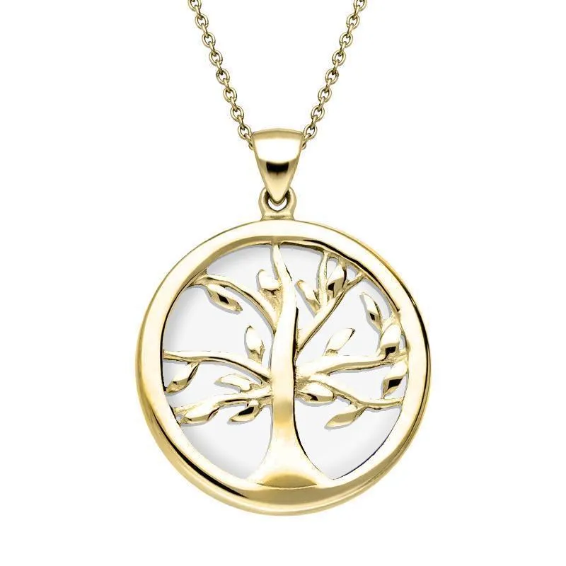 9ct Yellow Gold Bauxite Medium Round Tree of Life Necklace sold by Jura Watches