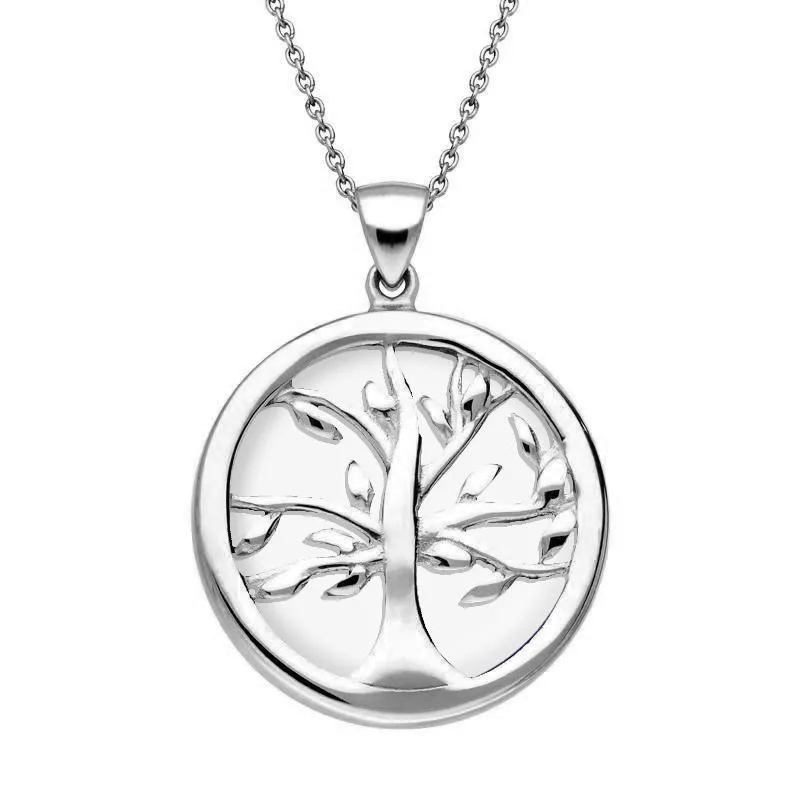 Sterling Silver Bauxite Medium Round Tree of Life Necklace sold by Jura Watches