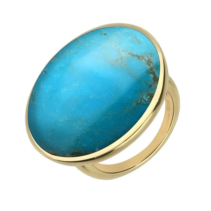 9ct Yellow Gold Turquoise Round Ring sold by Jura Watches