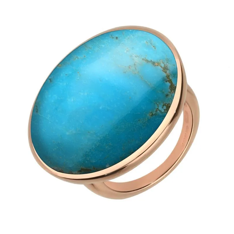 9ct Rose Gold Turquoise Round Ring sold by Jura Watches