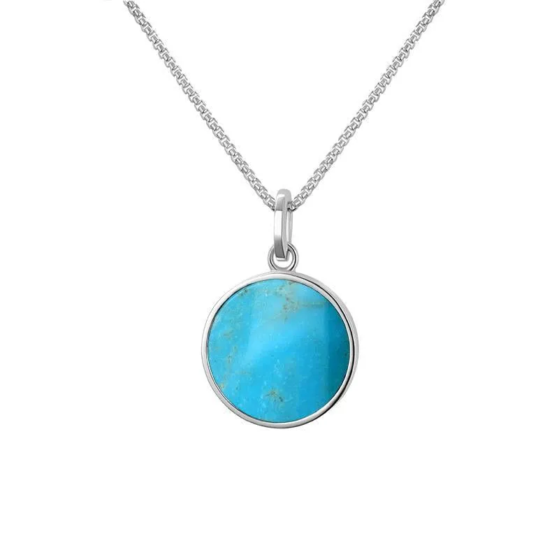 Sterling Silver Turquoise Zodiac Aquarius Round Necklace sold by Jura Watches product image thumbnail 2