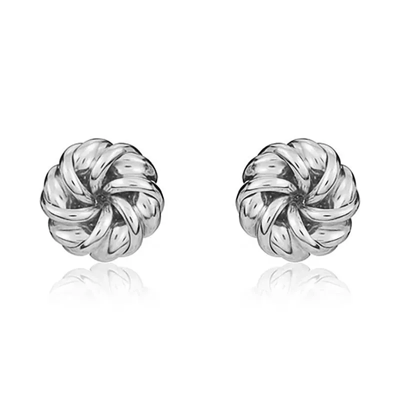 9ct White Gold 7mm Looped Knot Stud Earrings sold by Jura Watches