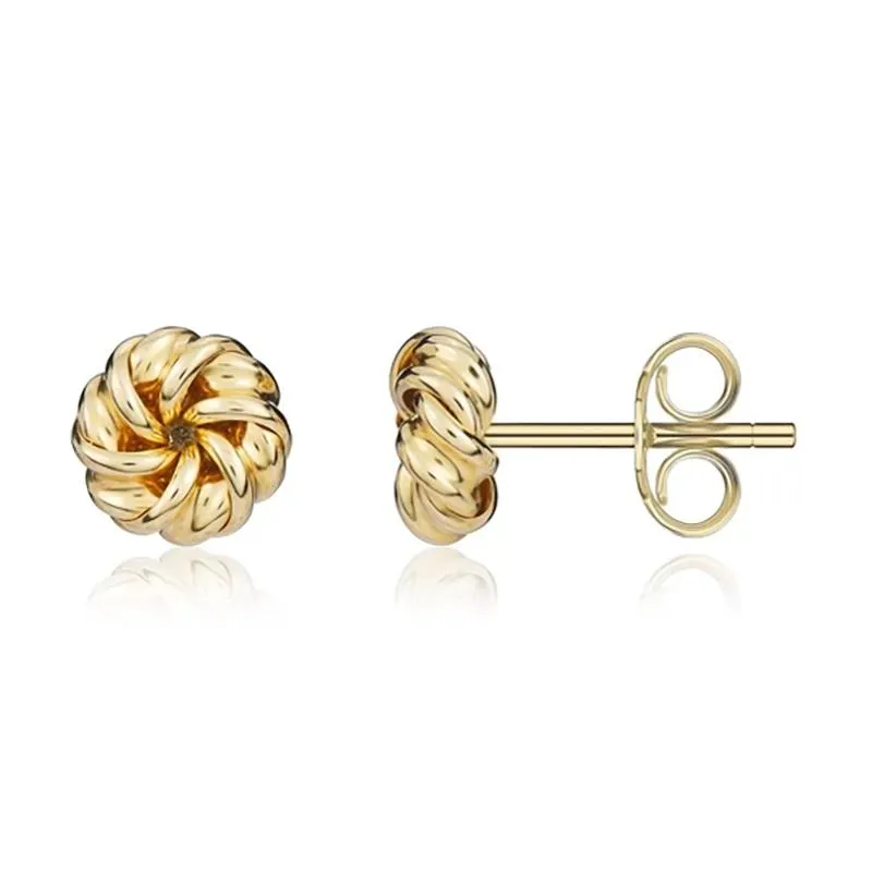9ct Yellow Gold 7.5mm Looped Knot Stud Earrings sold by Jura Watches product image thumbnail 2