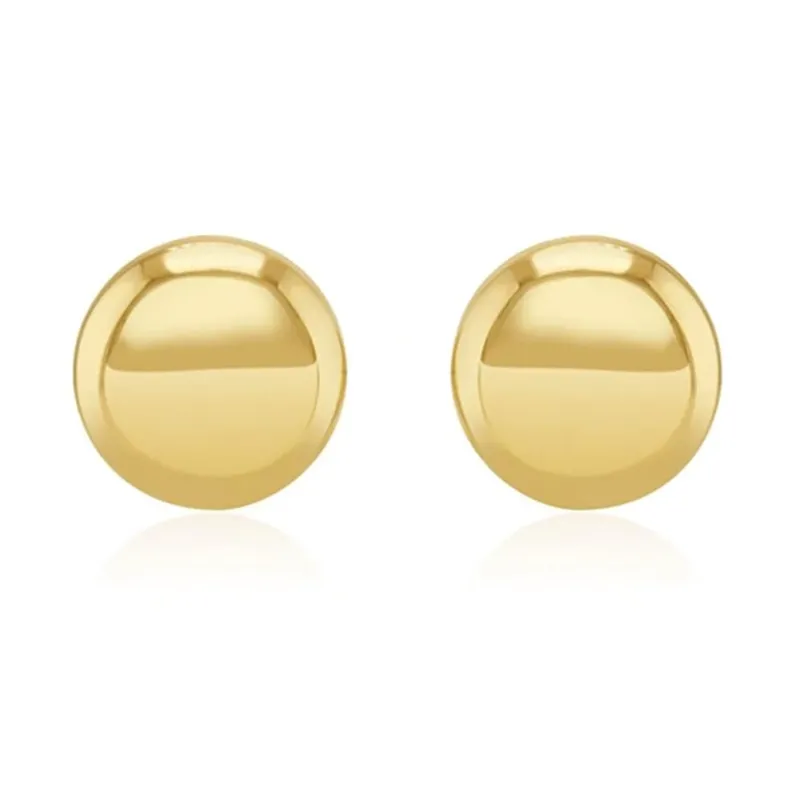 9ct Yellow Gold 12mm Button Stud Earrings sold by Jura Watches