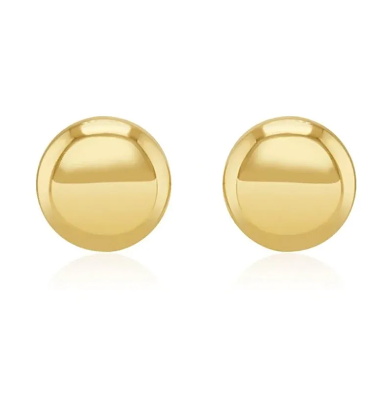9ct Yellow Gold 12mm Button Stud Earrings sold by Jura Watches