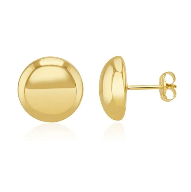 9ct Yellow Gold 12mm Button Stud Earrings sold by Jura Watches product image thumbnail 2