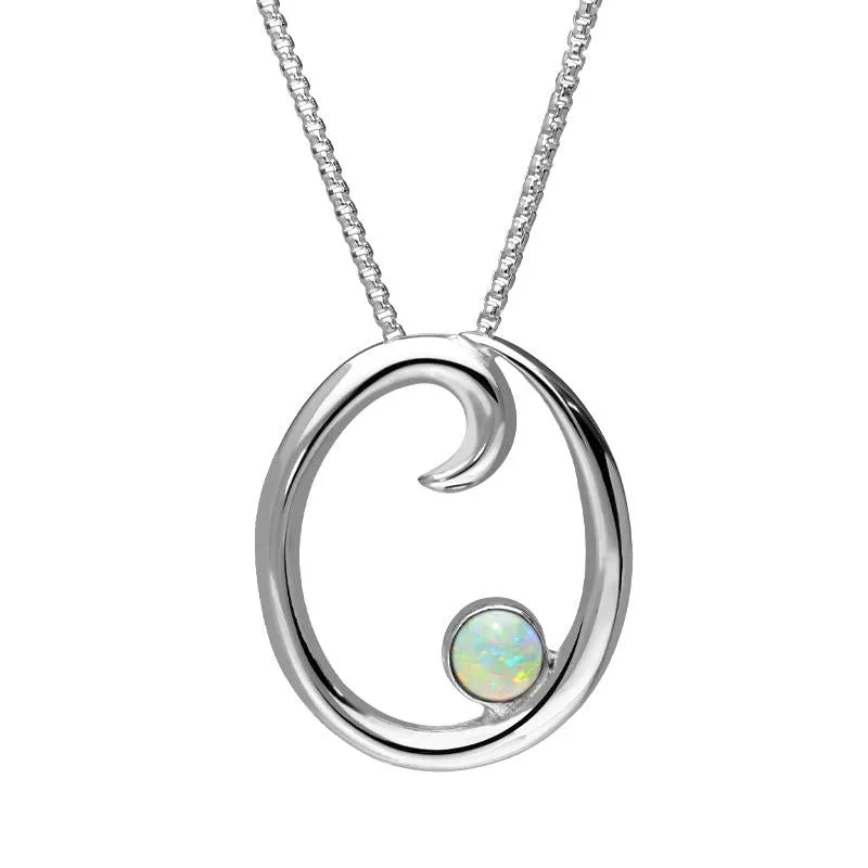 Sterling Silver Opal Love Letters Initial O Necklace sold by Jura Watches