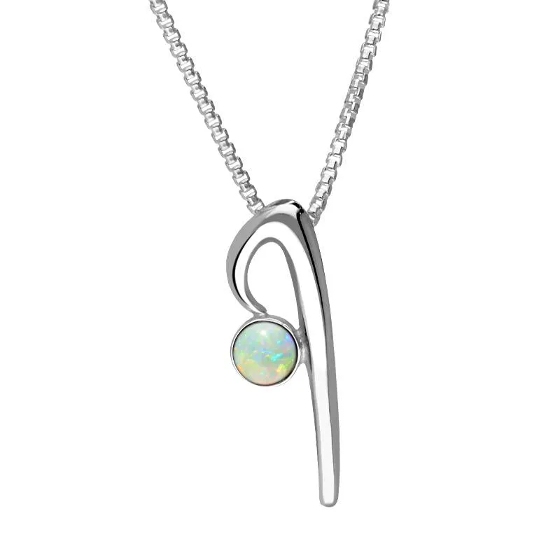 Sterling Silver Opal Love Letters Initial I Necklace sold by Jura Watches