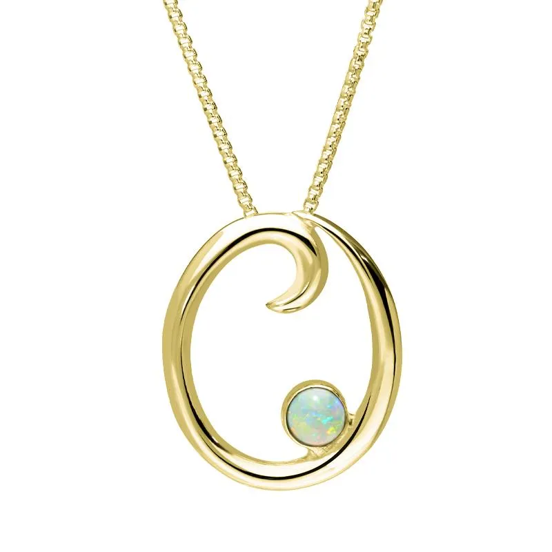 9ct Yellow Gold Opal Love Letters Initial O Necklace sold by Jura Watches